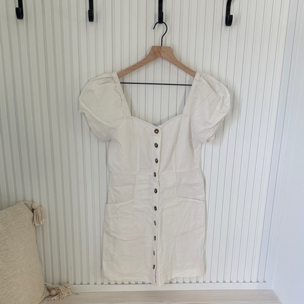 Elegant Cream Button-Down Dress